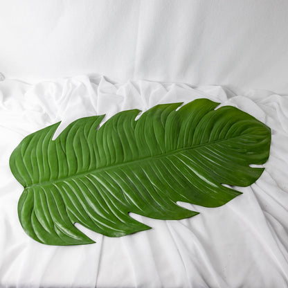 artificial monstera table runner