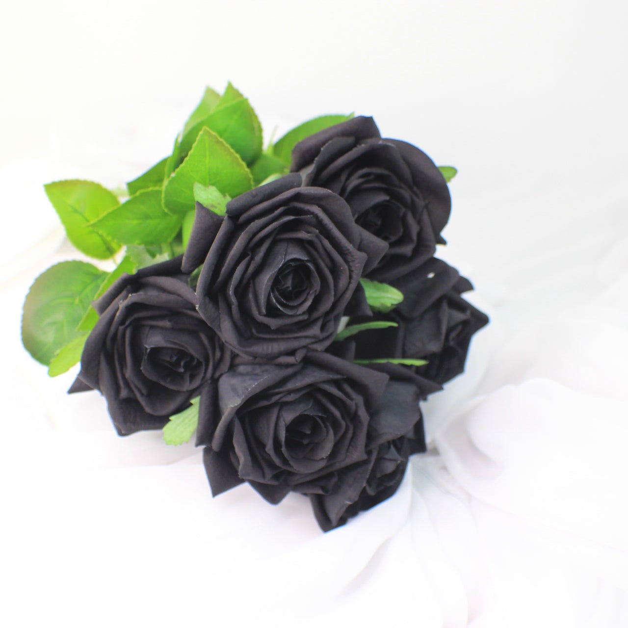 Black Large Real Touch Rose - Realistic Artificial Flowers