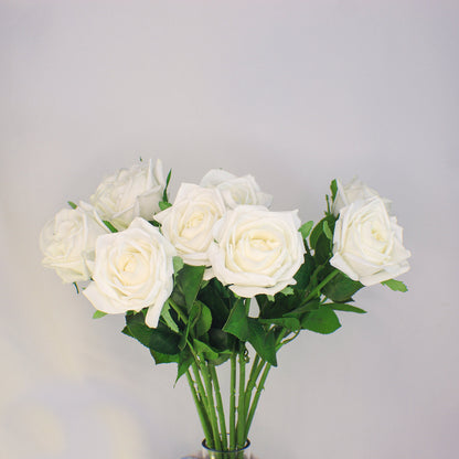 White Large Real Touch Rose - Realistic Artificial Flowers