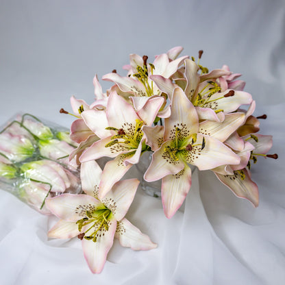 artificial light pink asiatic lilies