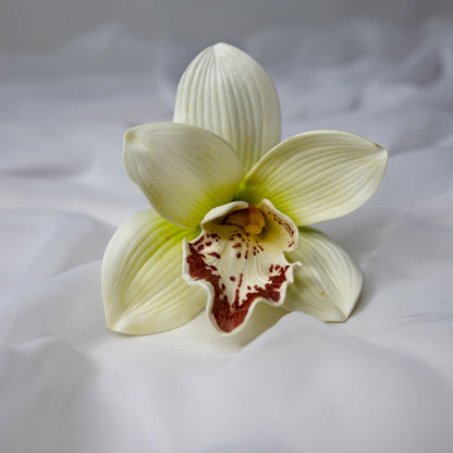 artificial White/Burgundy Cymbidium