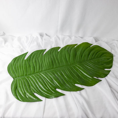 artificial monstera table runner