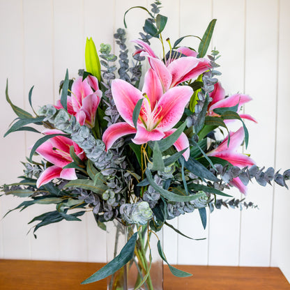 Real Touch Oriental Lily Bouquet -Realistic Artificial Flowers