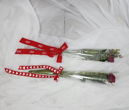 Gift Wrapped, Single, Real Touch, Red Rose - Realistic Artificial Flowers