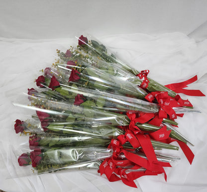 Gift Wrapped, Single, Real Touch, Red Rose - Realistic Artificial Flowers