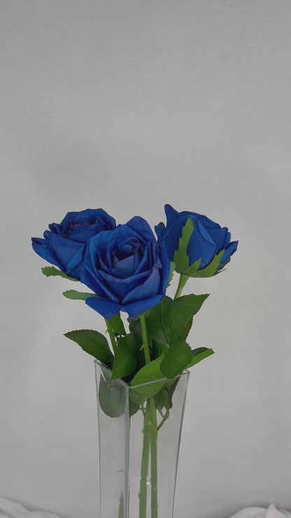 Dark Blue Large Real Touch Rose - Realistic Artificial Flowers