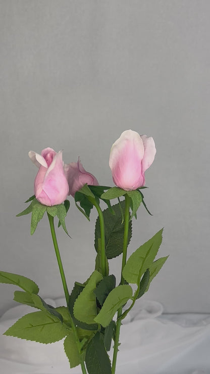 Dusky Pink Real Touch Rose Bud - Realistic Artificial Flowers