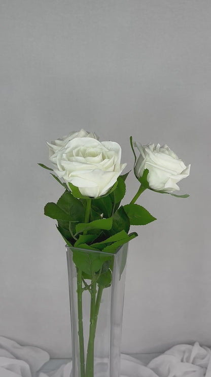 White Large Real Touch Rose - Realistic Artificial Flowers