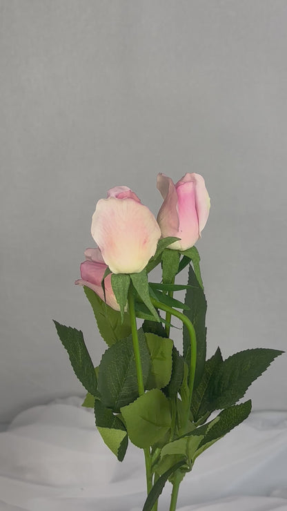 Pink Ice Real Touch Rose Bud - Realistic Artificial Flowers