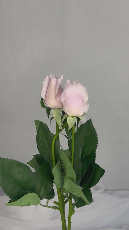 Vintage Lilac Real Touch Rose Bud - Realistic Artificial Flowers