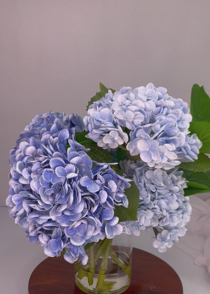 Blue Real Touch Hydrangeas Arranged in Water - Realistic Artificial Flowers