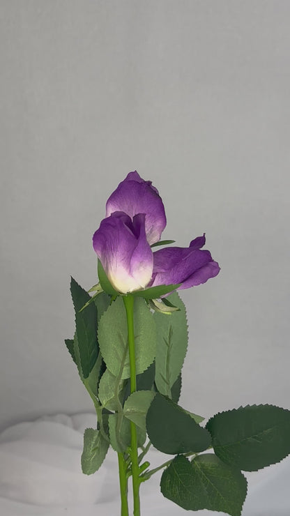 Purple Real Touch Rose Bud - Realistic Artificial Flowers