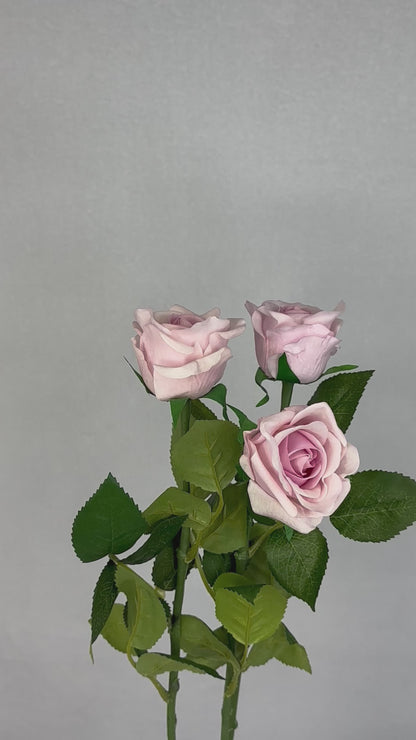 Lilac Real Touch Half Bloom Rose - Realistic Artificial Flowers