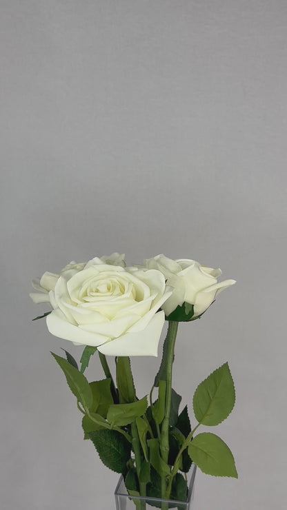 White Natural Real Touch Rose -Realistic Artificial Flowers