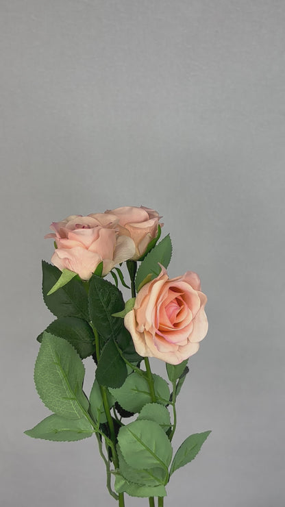 Pink Candy Real Touch Half Bloom Rose  - Realistic Artificial Flowers