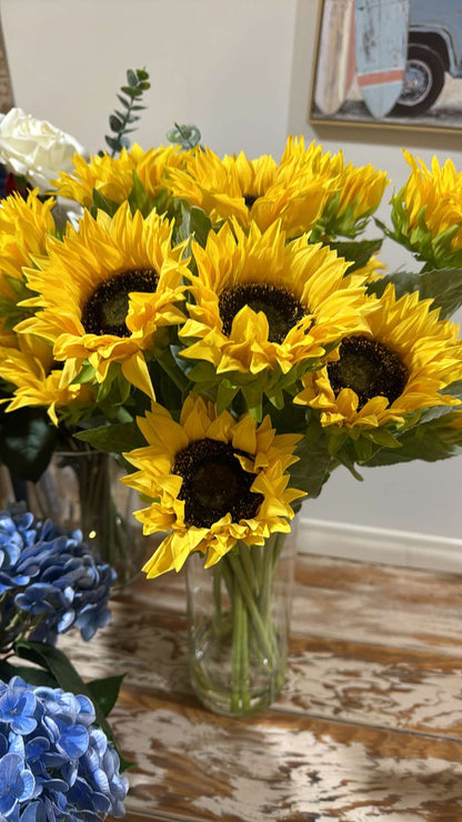 Real Touch Sunflowers in Water