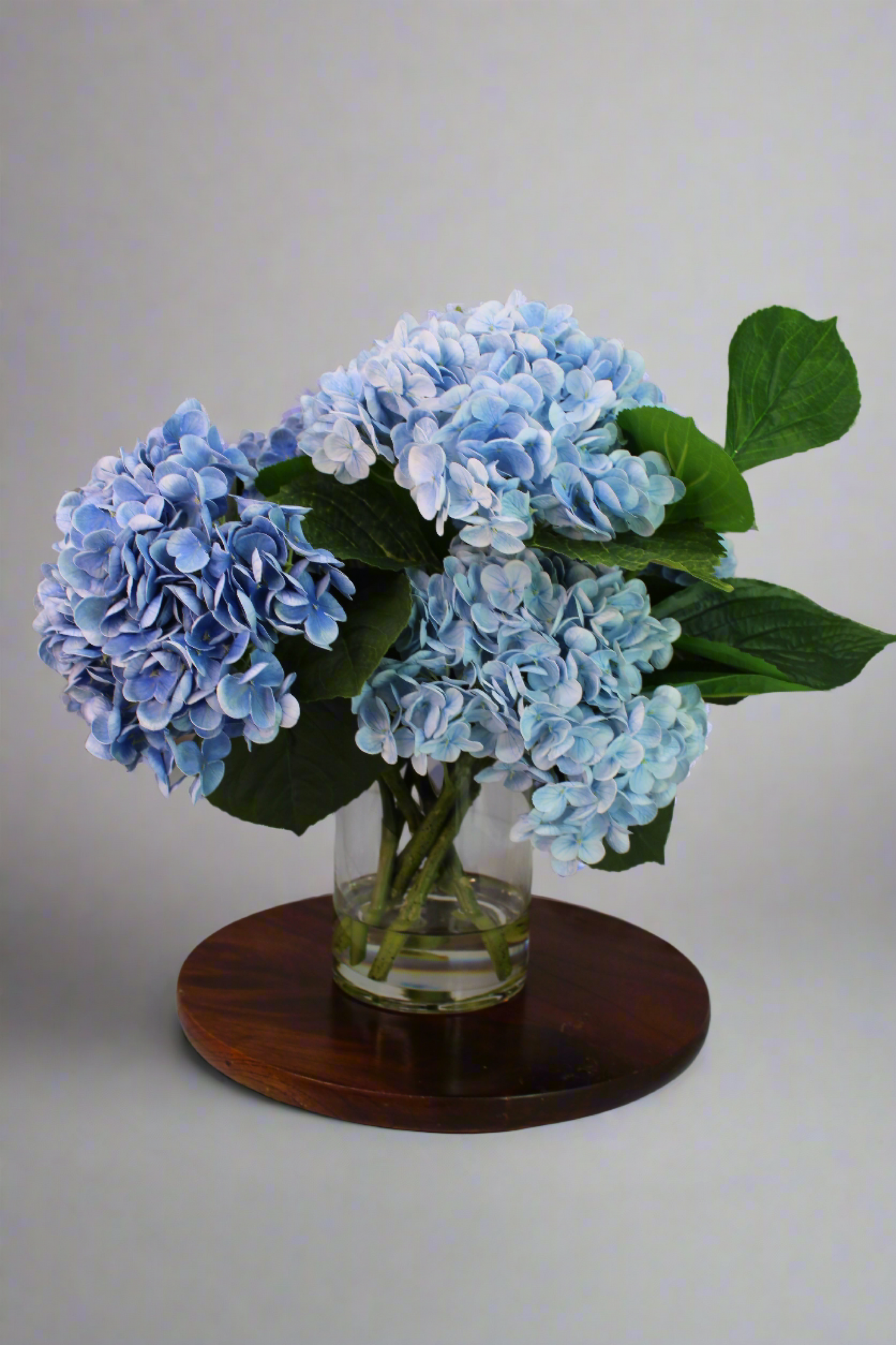 Blue Real Touch Hydrangeas Arranged in Water - Realistic Artificial Flowers