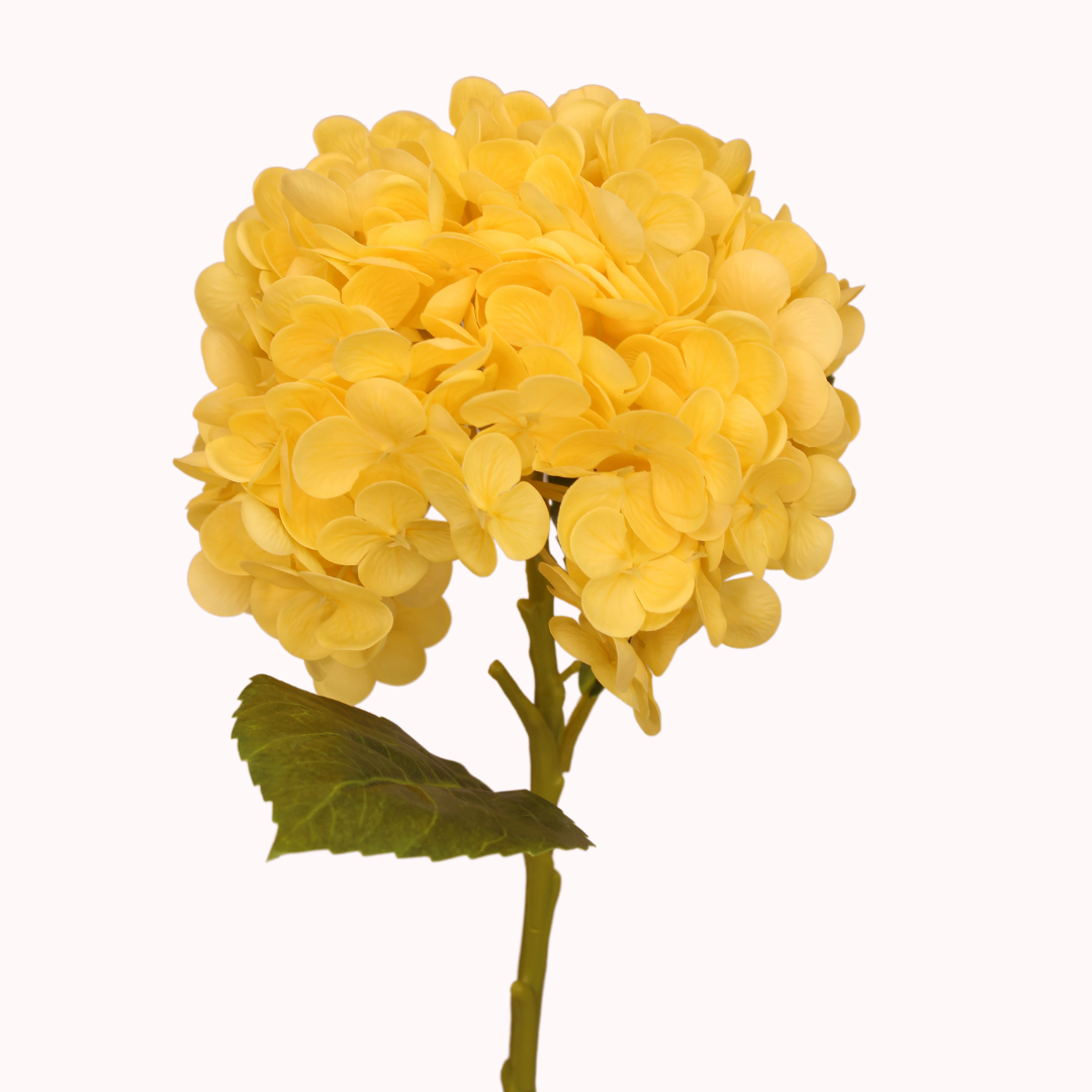 Yellow Real Touch Hydrangea - Realistic Artificial Flowers