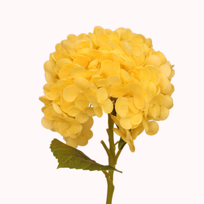 Yellow Real Touch Hydrangea - Realistic Artificial Flowers